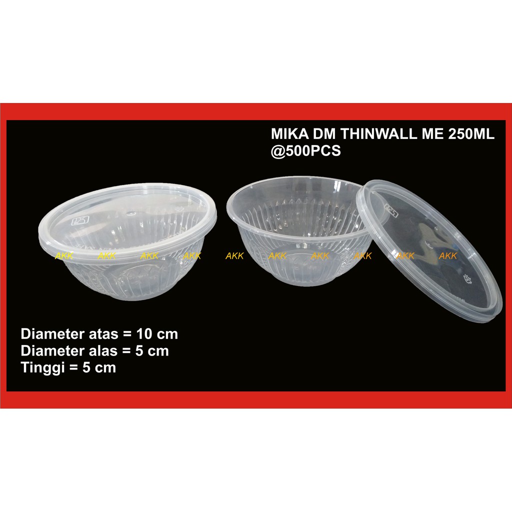 Thinwall Dm Bowl Me 250 Ml / Kotak Plastik Isi 50 Pcs