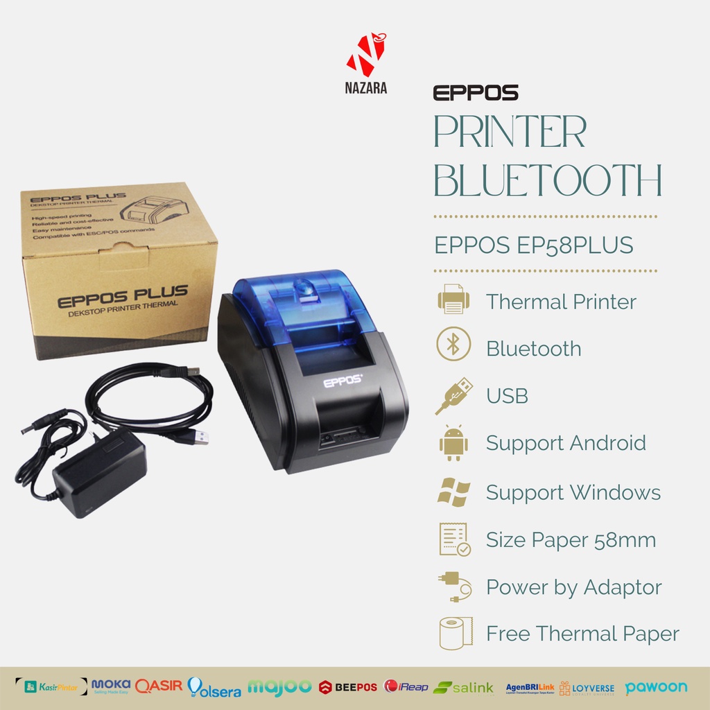 Printer Bluetooth Thermal EPPOS EP58PLUS