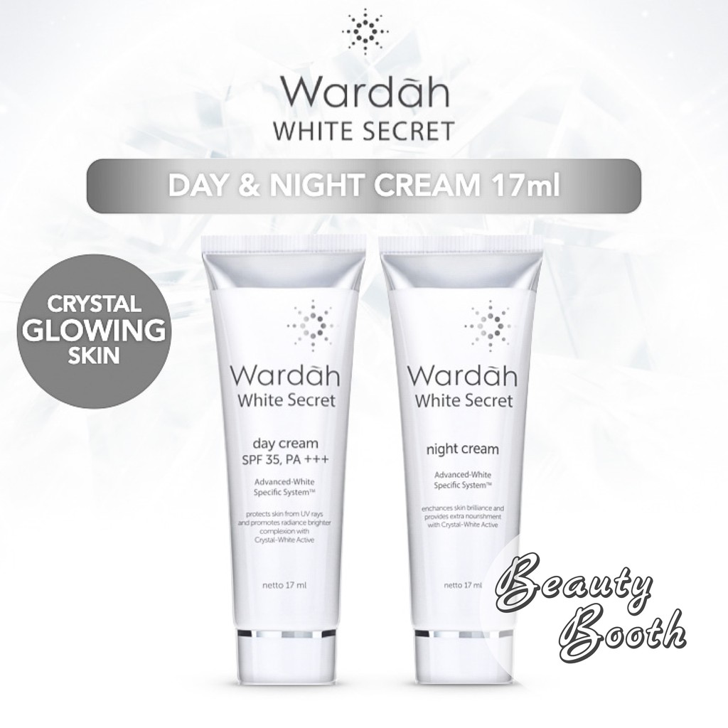 WARDAH White Secret Day Cream TUBE PUTIH 17ml / Night Cream TUBE PUTIH 17ml