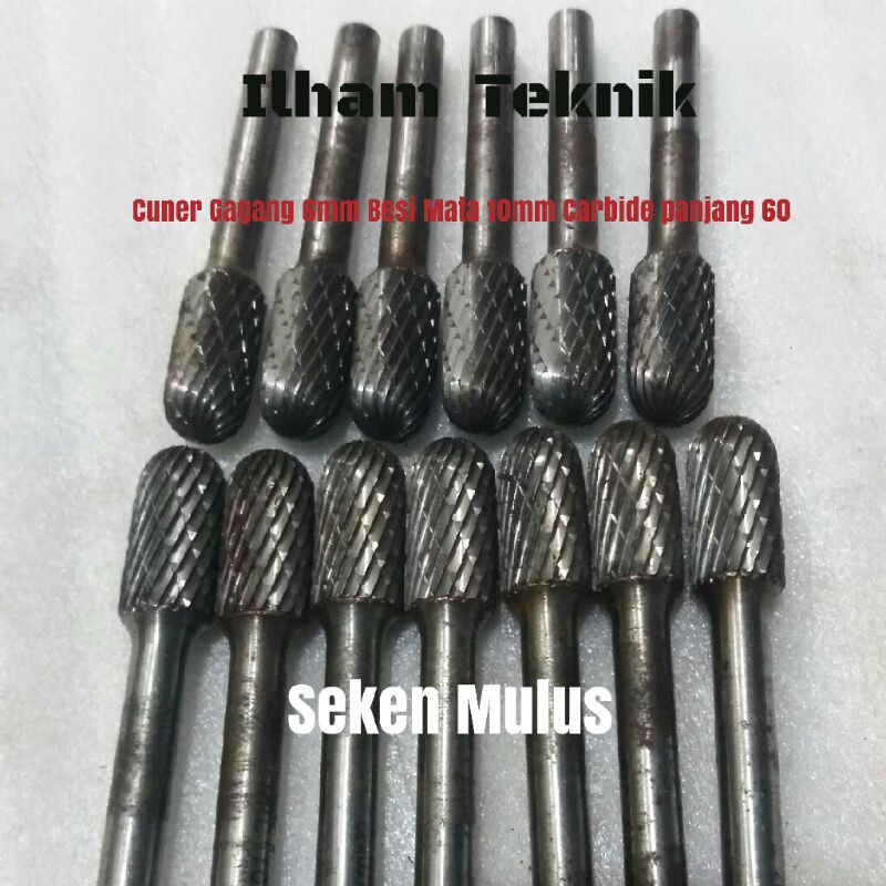 mata tuner mata porting cuner Carbide dua arah bor tuner cuner bor profil  Gagang 6mm Panjang 60mm M