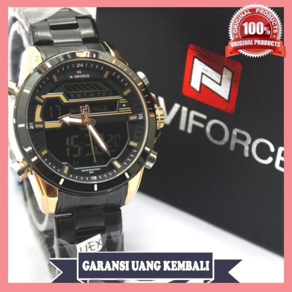 Jam Tangan Pria Naviforce Original Dual Time New - Keren