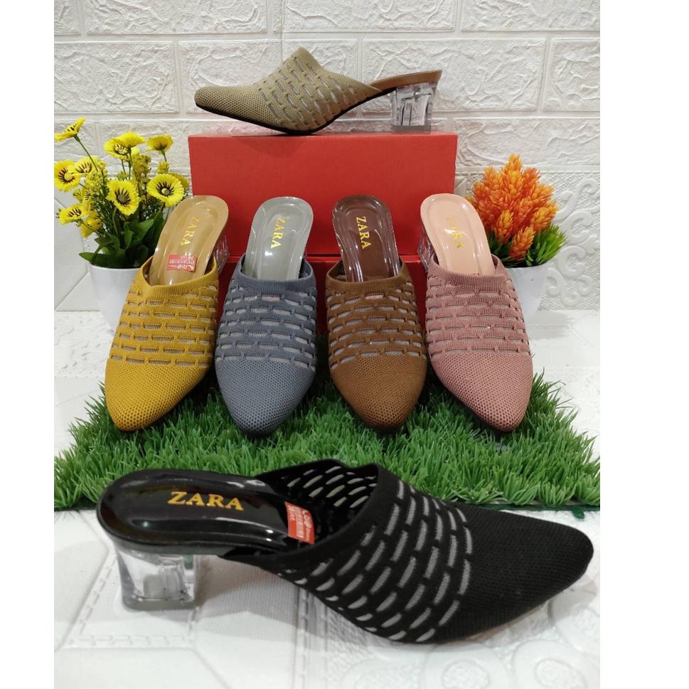 Terbaru.. TERBARU - SANDAL WANITA SANDAL HAK KACA BAKPAO RAJUT IMPORT