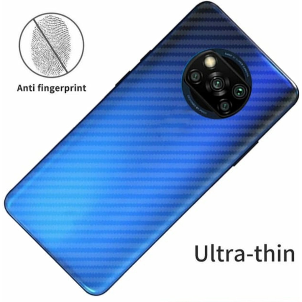 carbon fiber screen guard antigores BELAKANG POCOPHONE POCO F2 PRO X3 NFC