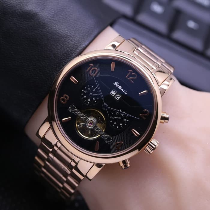 JAM TANGAN PRIA TETONIS ORIGINALO AUTOMATIC CHRONO ACTIVE ANTI AIR ANALOG COWOK ADA 5 WARNA