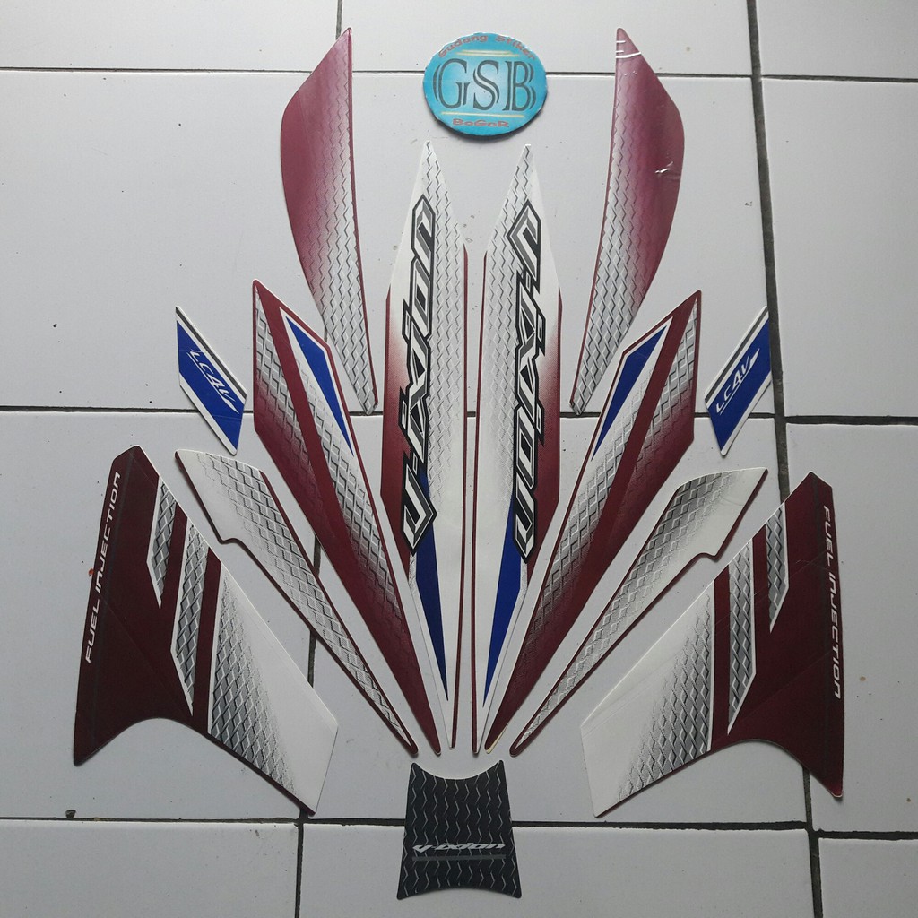 Striping Sticker Motor Yamaha Vixion 2014 Ungu Shopee Indonesia