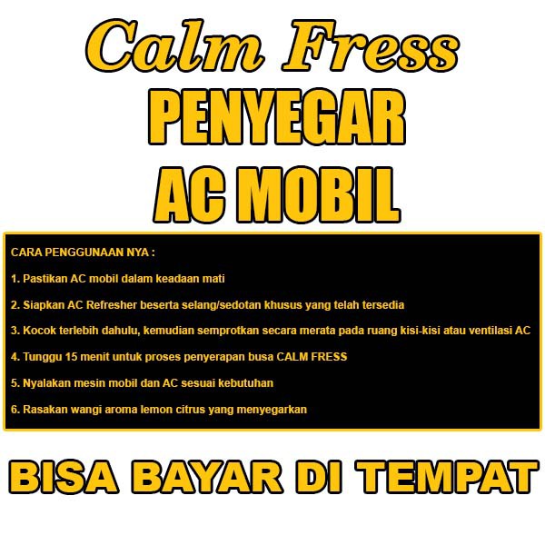 AC Refresher Pewangi AC Mobil Pembersih CALM FRES Pengharum Mobil Penghilang Bau Penyegar Aroma Lemo