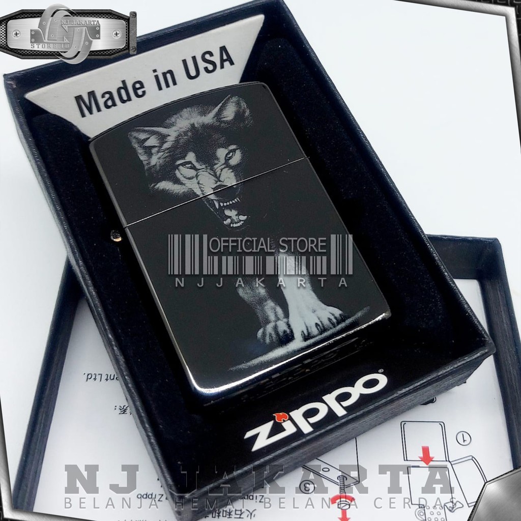 KOREK API ZIPPO SRIGALA / ZIPPO BLACK ICE WOLF