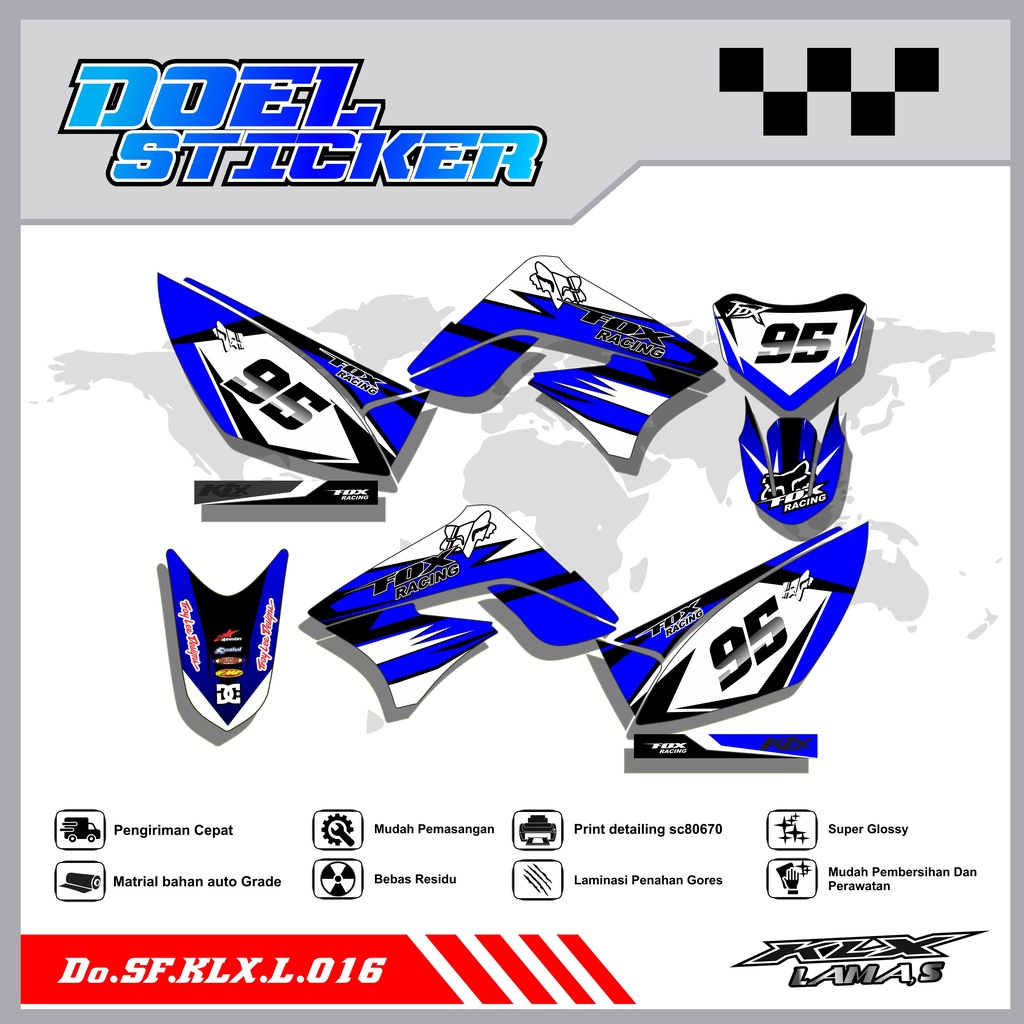 Sticker Striping Honda KLX L , S Lama List Variasi Hologram , Crome Doel 016