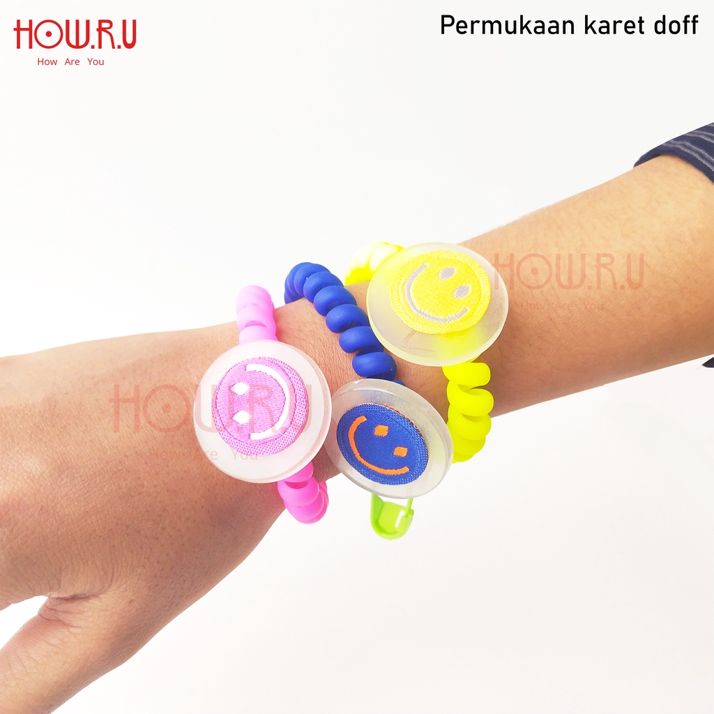 HOW.R.U | Karet Rambut Spiral Neon Hiasan Emoji / Cable Hair Ties 01021