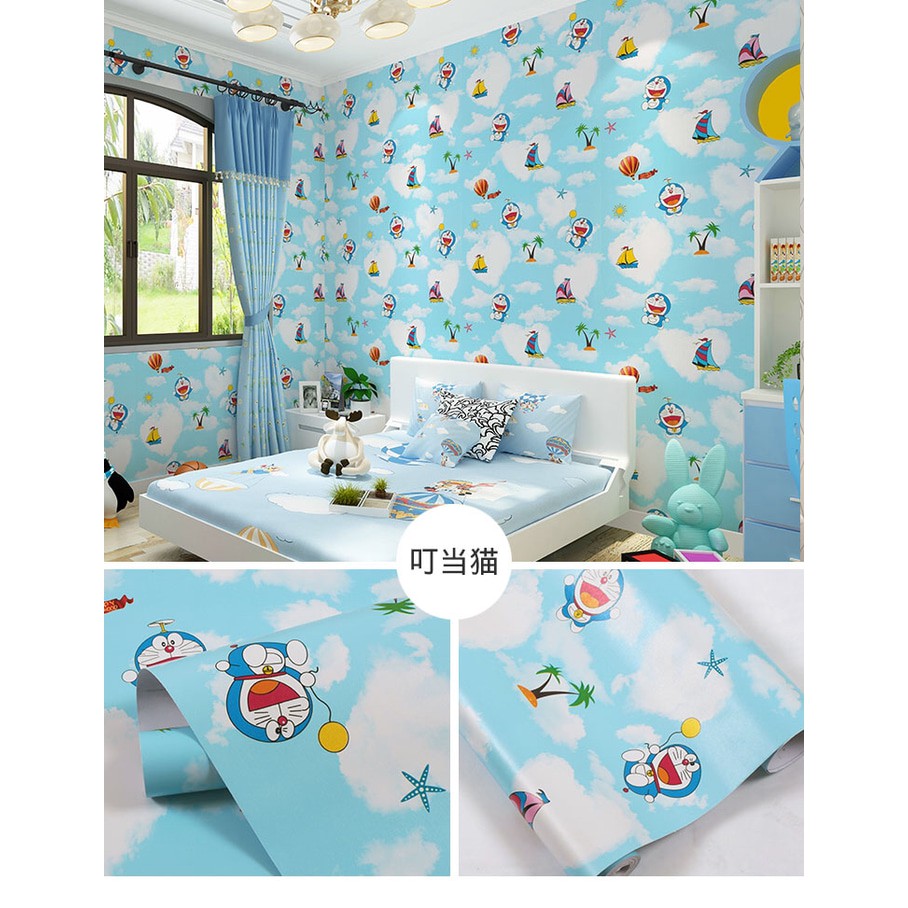 Wallpaper Dinding Sticker Doraemon Pantai