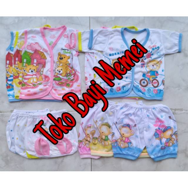 Paket baju bayi dan celana bayi MINI 2 isi 12 pcs bahan katun