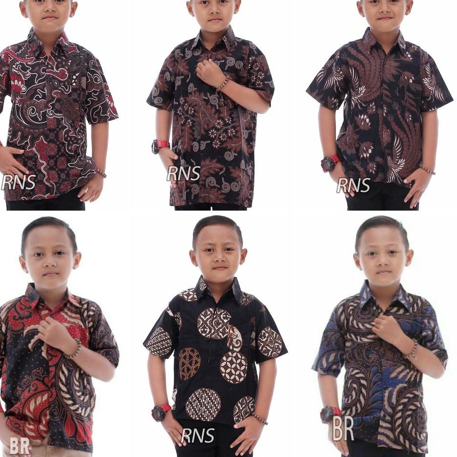 (BERKWALITAS) - Baju Batik Anak Umur 3 - 12 Tahun Murah / Kemeja Hem Batik Kondangan Pesta Anak Cowo