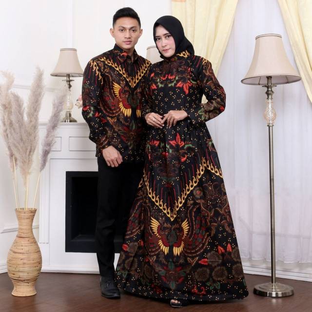 Majujaya Batik - Batik Couple Keluarga Motif Kupu Sogan - Busui Friendly - Ck302