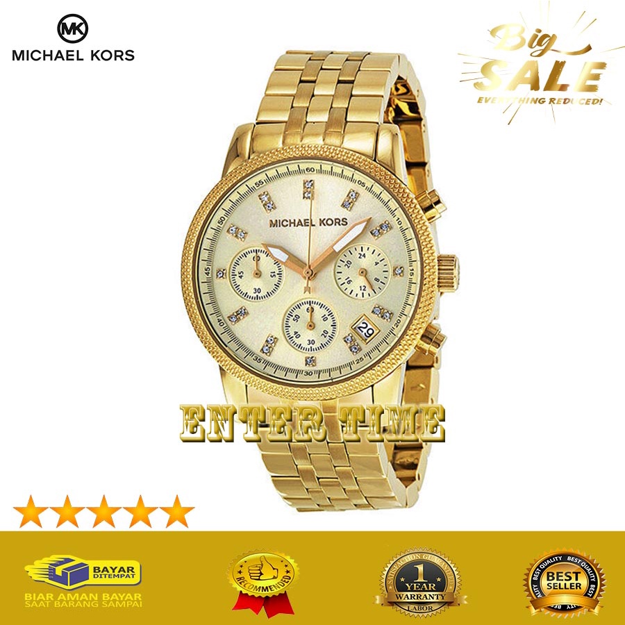 BEST EDISI  JAM TANGAN WANITA BRANDED MICHAEL KORS TYPE MK5676 STAINLESS JAM TANGAN KASUAL WANITA TE