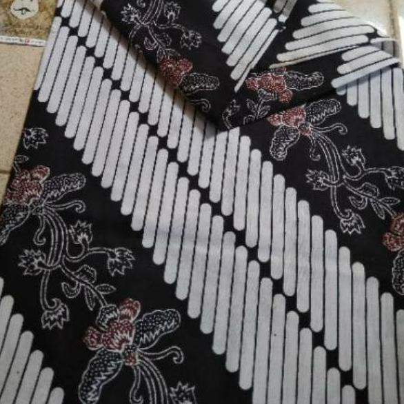 (PROMO 09W39) Kain Batik Parang Kembang Bunga Hitam Putih Jarik Kebaya Manten Seserahan Jawa Bagus B