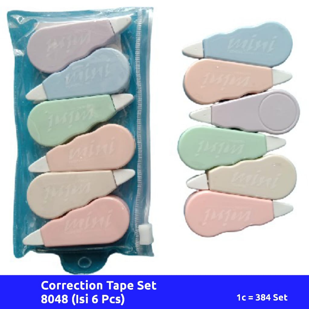 

Correction Tape 8048 Warna Pastel (Isi 6 Pcs)