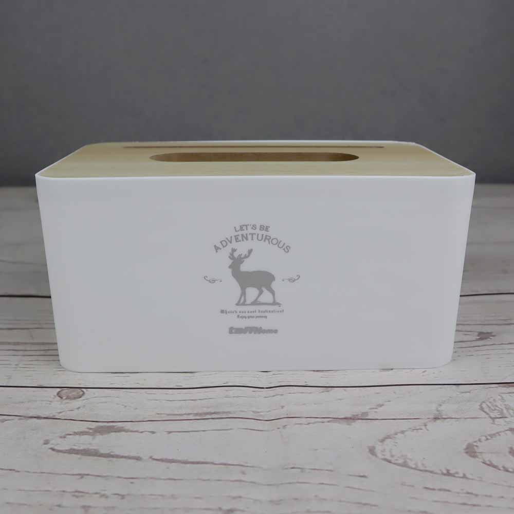 TaffHOME Kotak Tisu Kayu Tissue Box dengan Holder Smartphone
