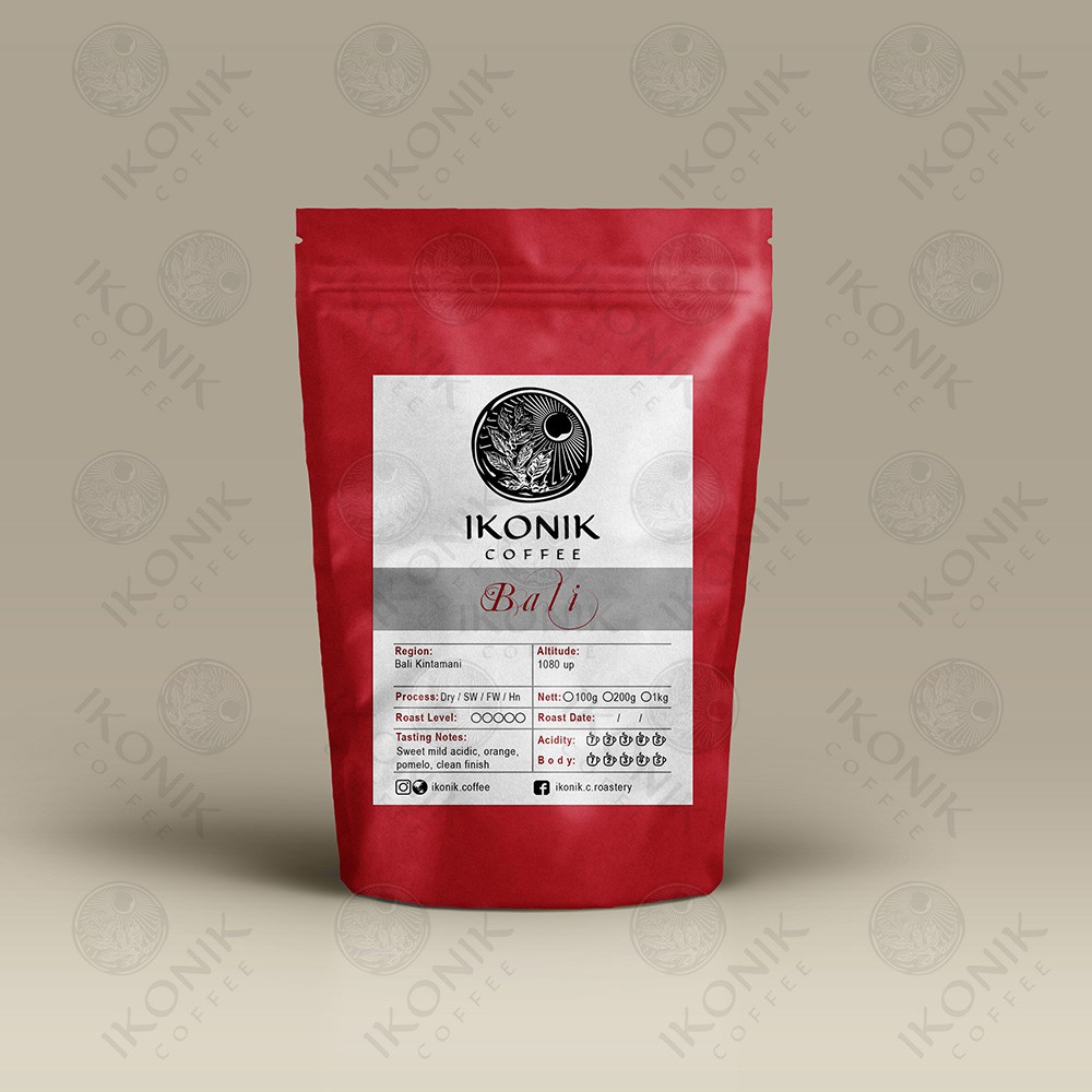 

Ikonik coffe Single Origin Bali Kintamani 200gr 100% Arabica Fresh (Whole Bean/Ground)