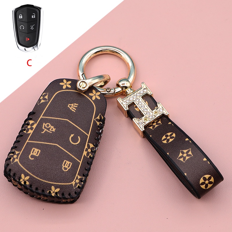 Case Kunci Remote Mobil Bahan Kulit Untuk Cadillac Escalade CTS XTS SRX ATS CT5 XT5 XT6 XLS