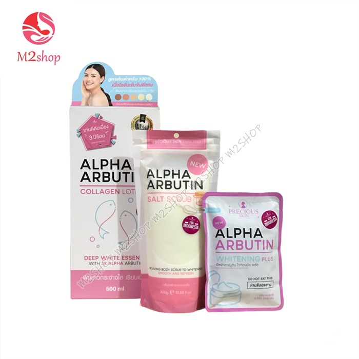 [3in1] Paket 3 in 1 Lotion,Garam lulur dan Whitening Powder pemutih badan dalam waktu 2 minggu | Alpha Arbutin Lotion, Salt Lulur, Whitening Powder