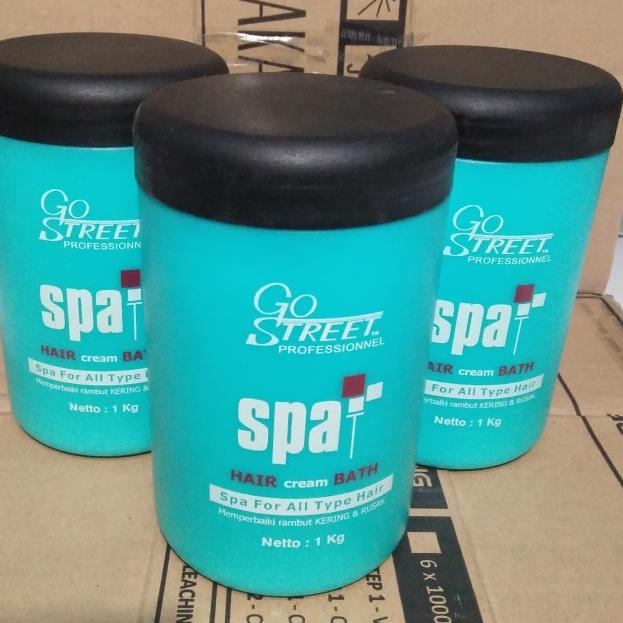 ❂ GO STREET Spa Hair Creambath 1000ml Rambut Kering/Rusak/Kusam - GS HAIR BATH, 1000ML ✦