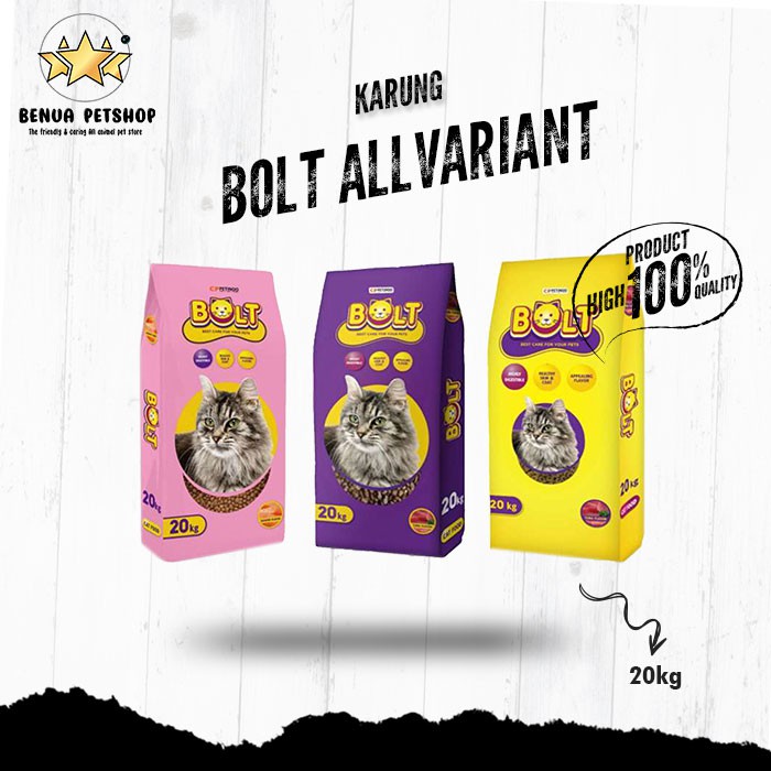 Makanan Kucing kering murah BOLT 20kg All Varian (EKSPEDISI)