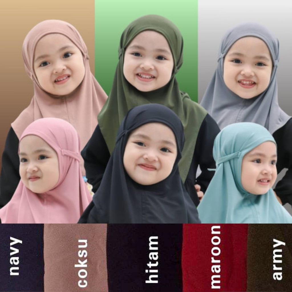 Jilbab Bergo Anak perempuan usia 1 - 6 tahun | Kerudung Maryam bayi cewe tk sd Hijab baby balita kid