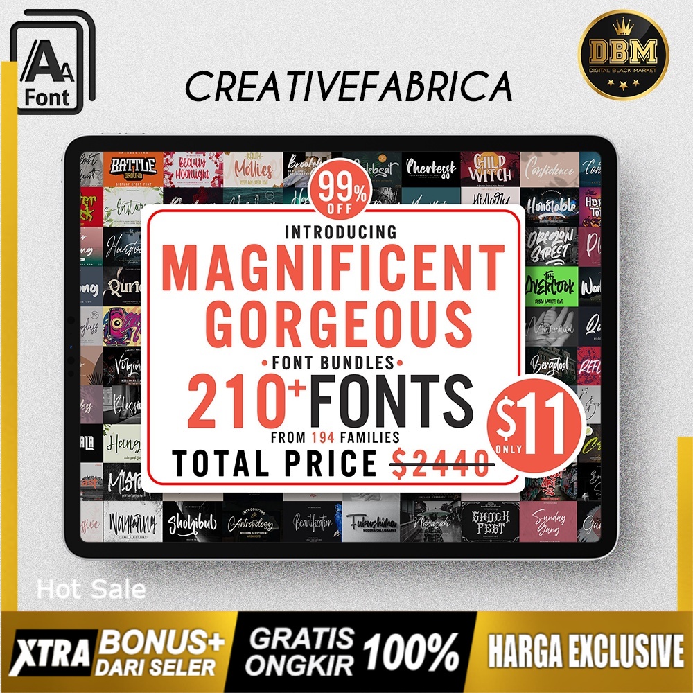 194 Magnificent Fonts Bundle