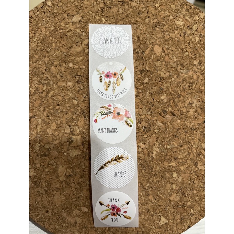 (50pcs) Stiker Thank You Bulat size 2,5cm / Thank You stickers Olshop etc-Flower mix 50pcs