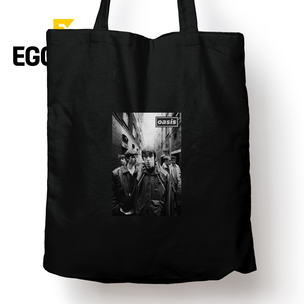 OASIS Totebag Band Musik Tas Jinjing Pria Wanita Kekinian Desain Aesthetic Penawaran Spesial