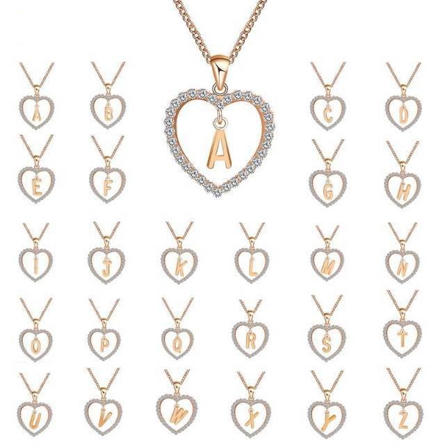 Grosir - K485 (A - M) Kalung Huruf Love Besar Stainless / Fashion Style / Set Perhiasan Wanita