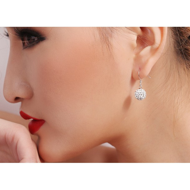 925 Perak Liontin Anting-Anting Perempuan Mutiara Cinta Gaya Korea Anting-Anting Ornamen