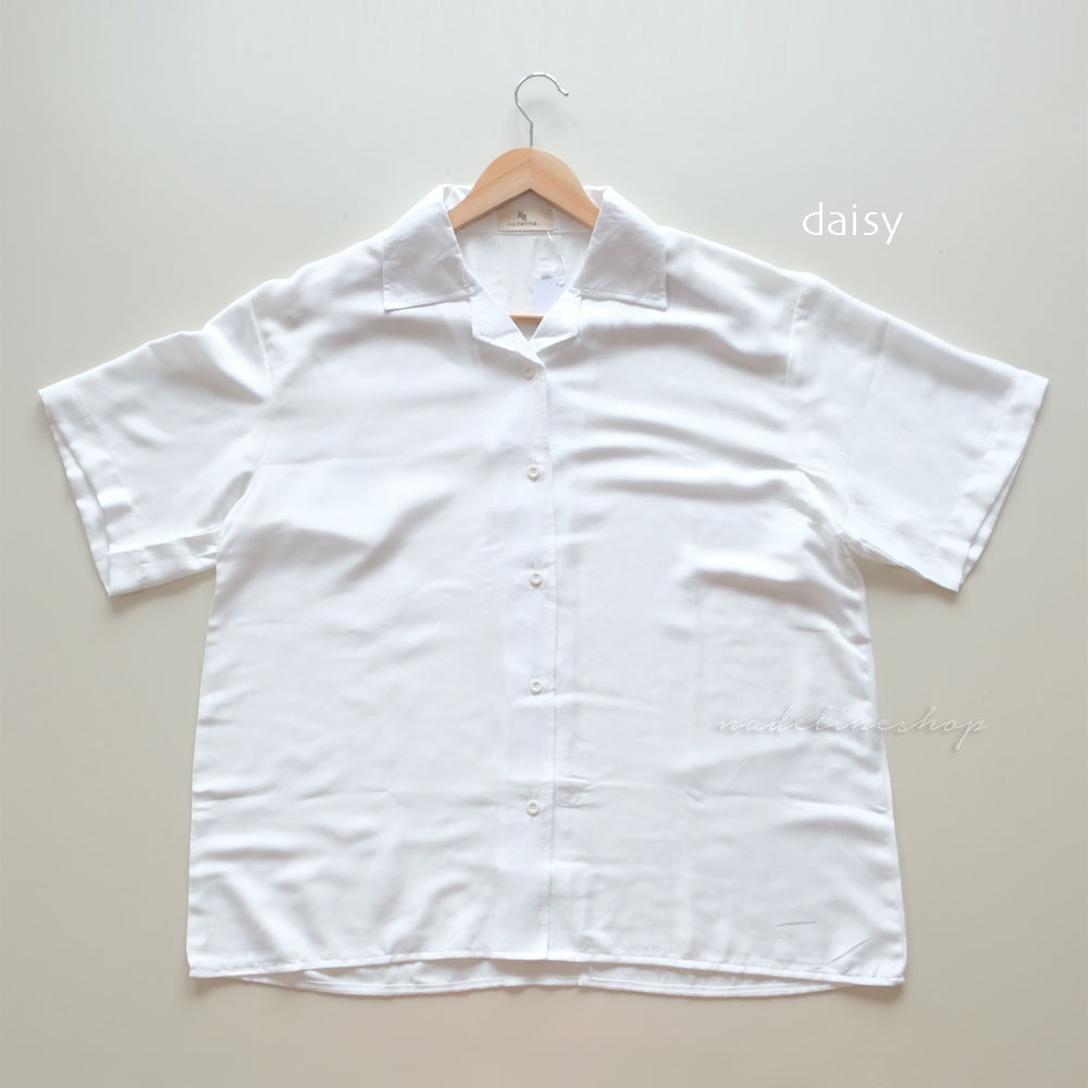 SUMMER SHIRT POLOS KEMEJA OVERSIZE SANTAI LENGAN PENDEK KERAH BOWLING BAHAN RAYON PREMIUM-NAMBASHIRT-DAISY