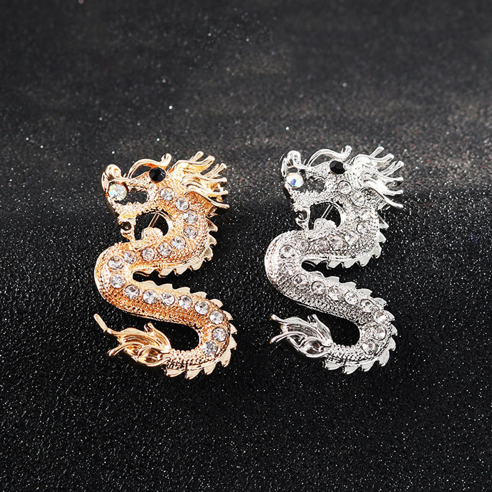 MXBEAUTY Fashion Corsage Vintage Suit Accessories Brooch Pins Gift 1 pcs Badge Retro Men's Dragon Jewelry/Multicolor