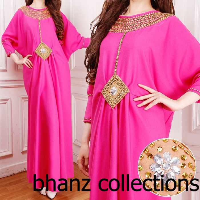 Kaftan wanita wolly Pink Fanta [Kaftan Nurlela Jumbo Fanta SW]