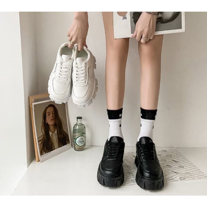 (COD) Sneakers Wanita Import BEVERLY | Sepatu Casual Wanita | Sepatu Sneakers Wedges | Sepatu Sol tinggi | Sepatu Modis | Sepatu Korean Style | Sepatu Import Murah | Sepatu Kerja