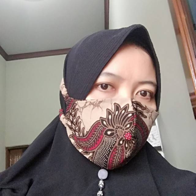 MASKER HIJAB KAIN HEADLOOP MOTIF 2 LAYER