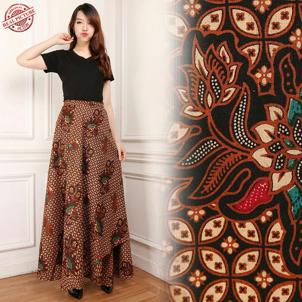 Novela rok lilit payung batik long skirt