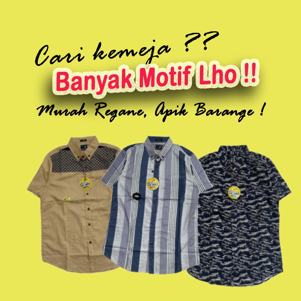 Atasan Kemeja Hem Baju Kerja Polos Pria Laki laki Cowok Lengan Pendek Warna Hijau Army
