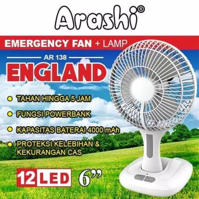 Kipas Angin Portabel Dan lampu emergency Arashi