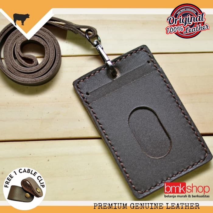 

Update Leather Goods Gantungan Id Card Kulit Asli Id Card Holder Name Tag Terbatas