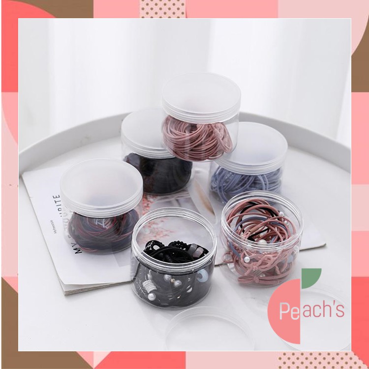 PEACH Ikat Rambut 12 in 1 (FREE BOX) Kuncir Rambut Karet Rambut Korea F5052