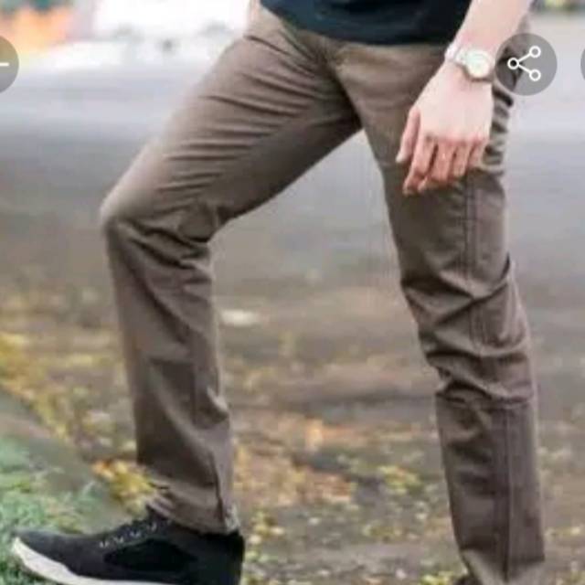 Celana Chino Slim Panjang Pria Celana Bahan Katun Original Destro Size:S-XXL