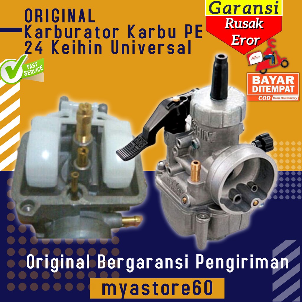 Karburator Karbu Carburator Karbulator PE 24 PE24 Keihin Original Universal Sparepart Mesin Motor