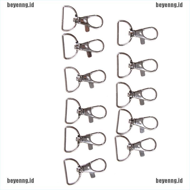 BEY 10pcs/set Silver Metal Lanyard Hook Swivel Snap Hooks Key Chain Clasp Clips