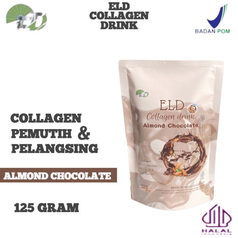 

ELD collagen drink almond chocolate kemasan 125 gram