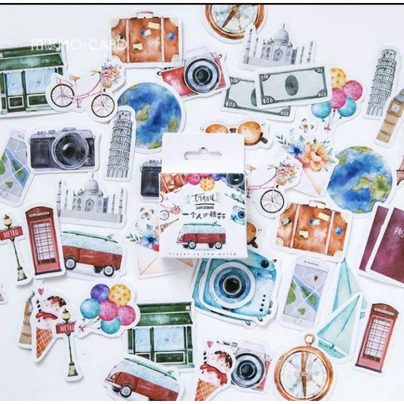 

sticker travel bujo untuk scrapbook stiker