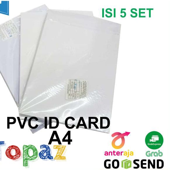 

♛ Kertas Pvc Bahan ID Card Instan A4 isi 5 set (50 id Card) ♙