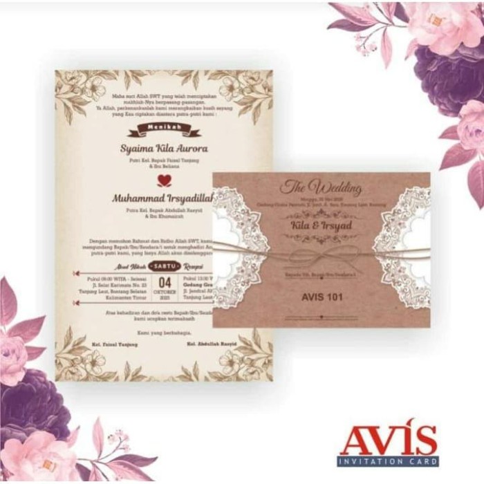 blangko undangan pernikahan cantik Avis 101