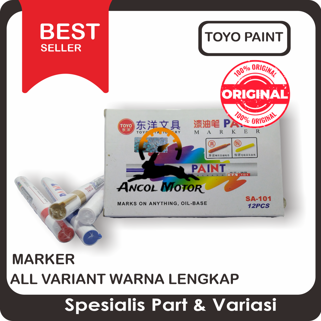 

Spidol Ban TOYO Original Paint Marker mobil motor Pen warna impor